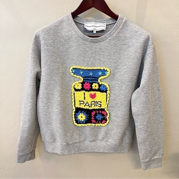Michaela Buerger I love Paris perfume bottle sweatshirt with crochet detail, M - Picture 16 of 16